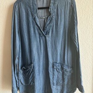 Lovestitch Denim Blue Long Sleeve Top